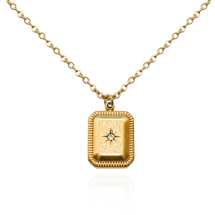 Apollo Gold Necklace with pendant and crystal buy online australia boho dainty jewellery