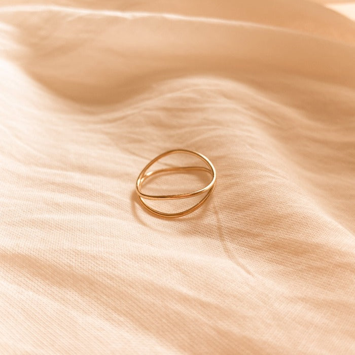 Thin gold cross ring store