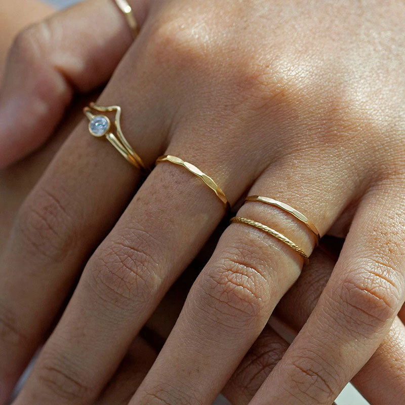 Sirius Ring gold stacking rings with clear zirconia buy online australia boho lifestyle