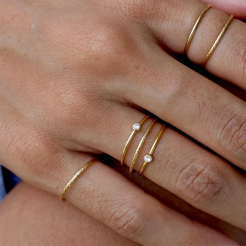 Luminous Gold Ring stacking hammered ring buy online australia boho female hand jewellery