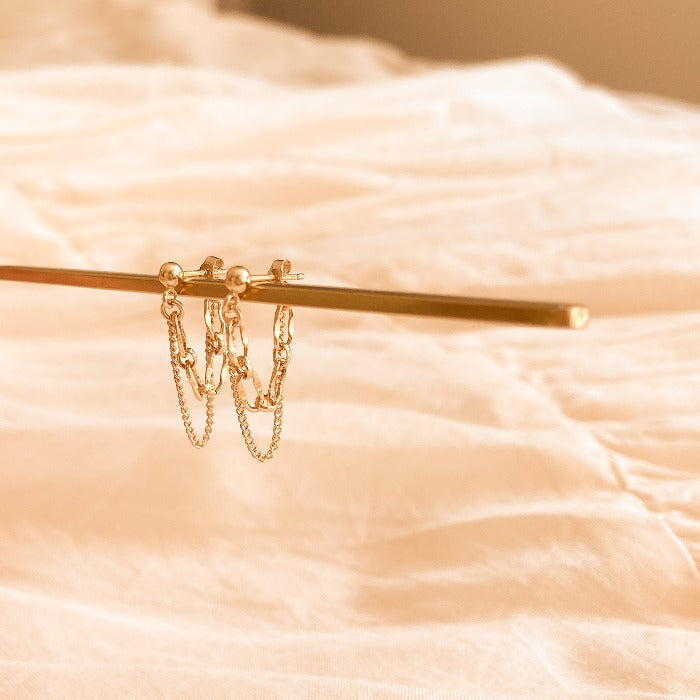 Long hair store chain earrings