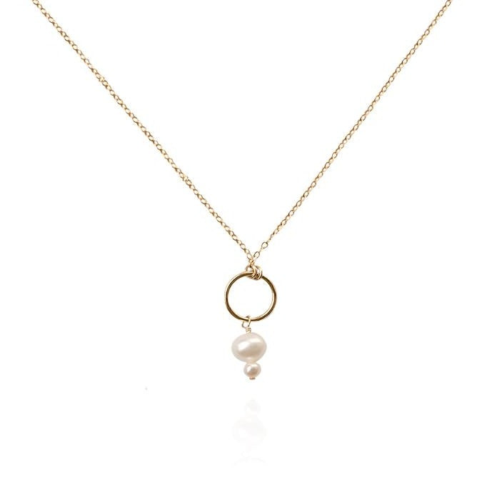 Moon Shadow Pearl Necklace gold pearl necklace