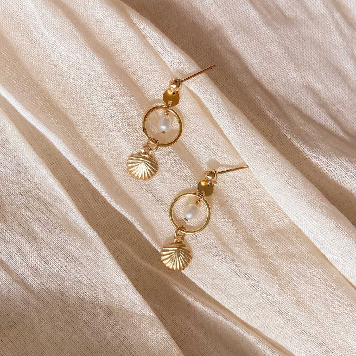 Seashell drop deals earrings