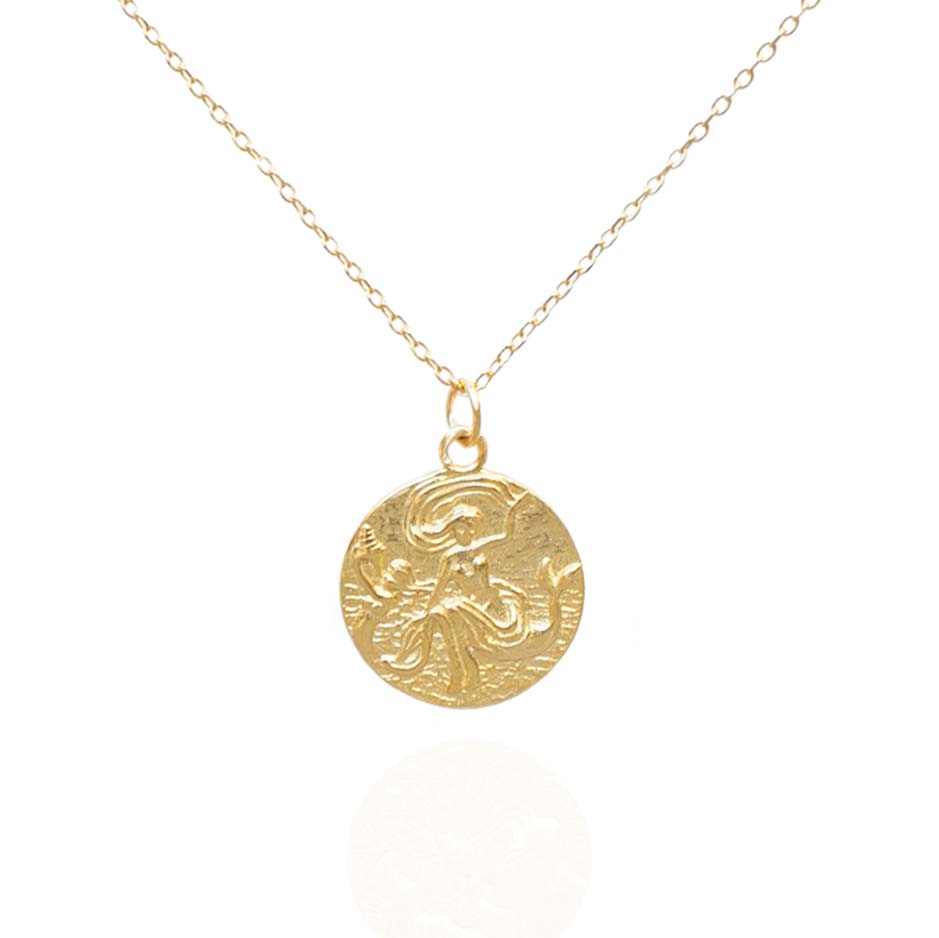 Gold mermaid outlet pendant