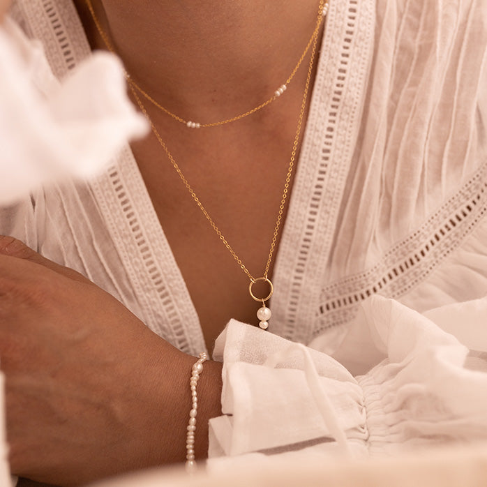 Pearl hotsell moon necklace