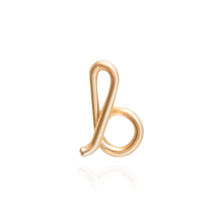 The letter "b" personalised stud for a personalised gift gold stud 14k gold filled