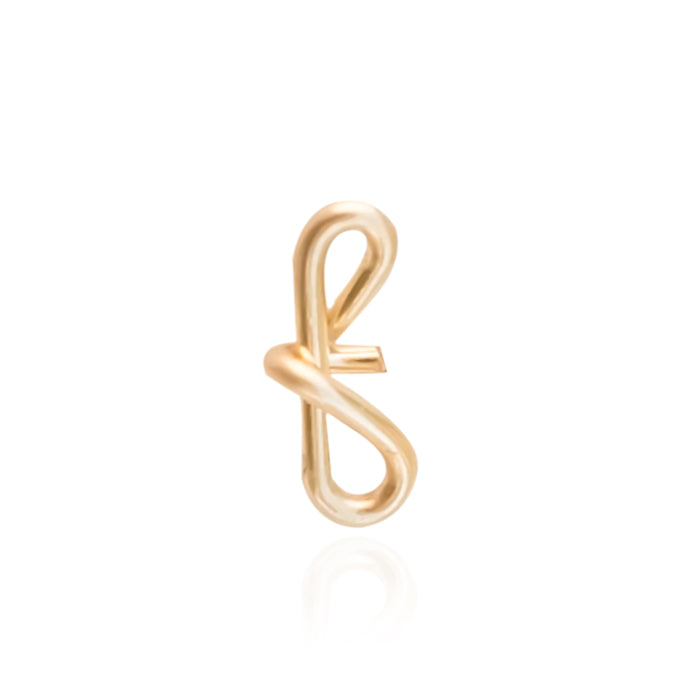 The letter "f" personalised stud for a personalised gift gold stud 14k gold filled