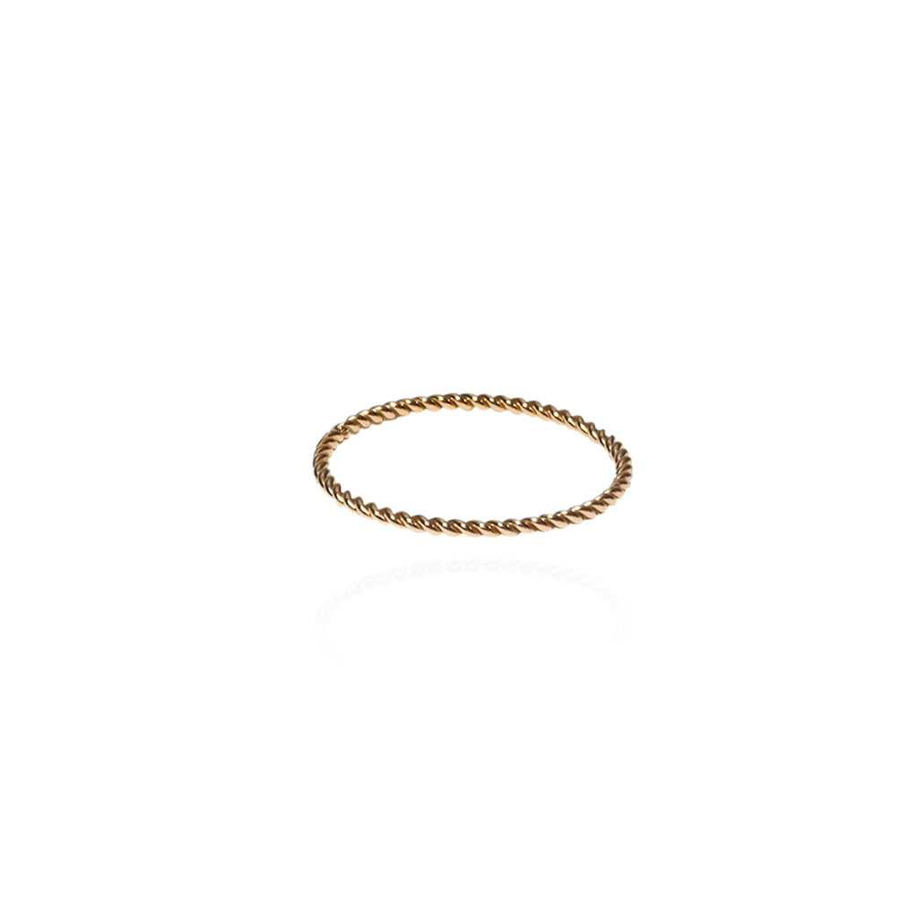 Braided Gold Ring stacking rings buy online australia boho dainty jewellery Luna Tales