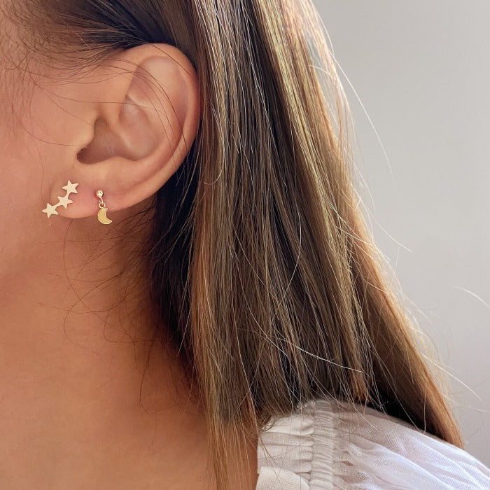 Constellation Star Dainty Gold earrings buy online australia boho dainty jewellery on model