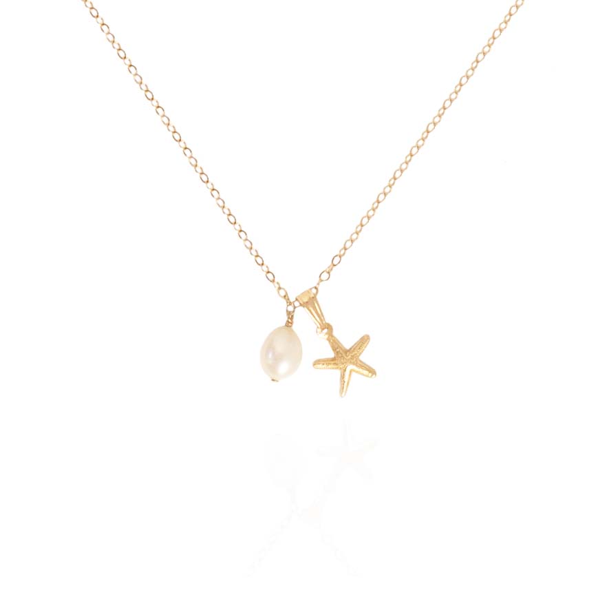 starfish charm pearl necklace