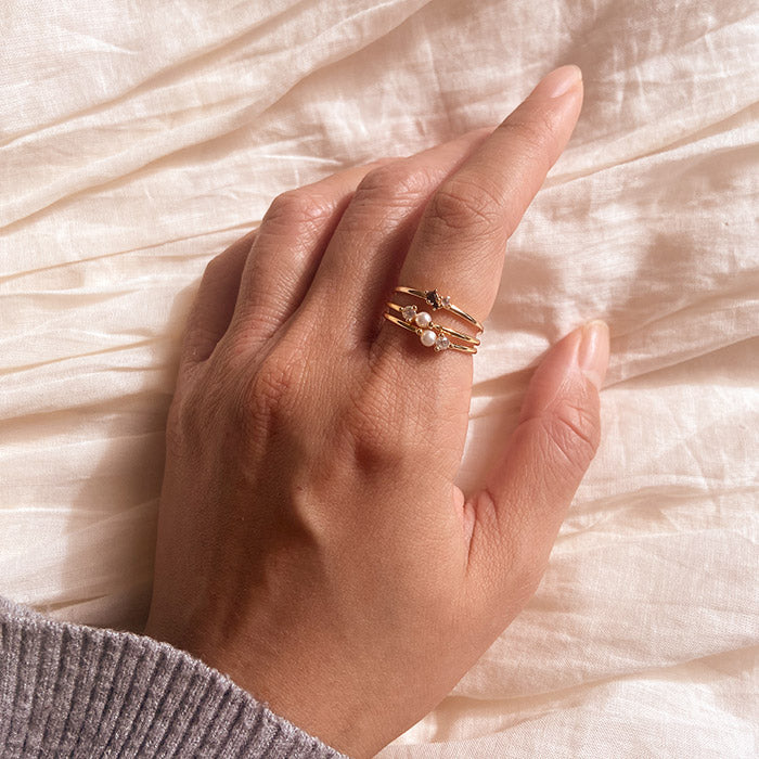 Pearl Dainty ring on female