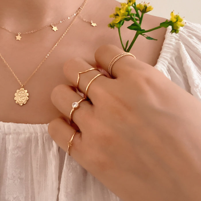 Gold Chevron Ring gold stacking ring buy online australia boho female neck jewellery