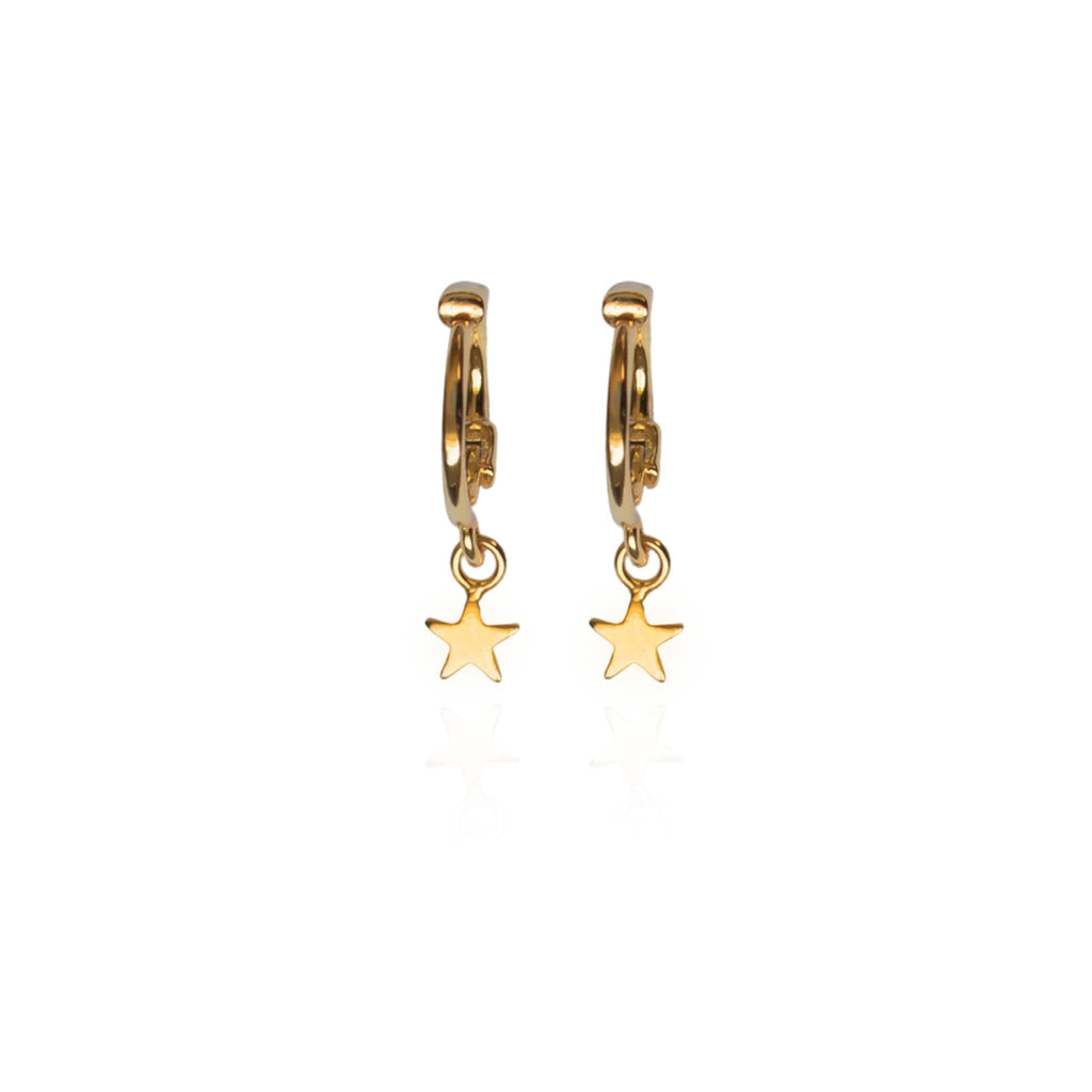 Gold Star Sleepers Earrings buy online australia boho lifestyle jewellery Luna Tales