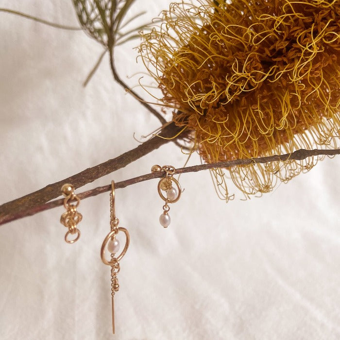 Heavens Pearl Threader Earring stacking earrings buy online australia boho with plant jewellery
