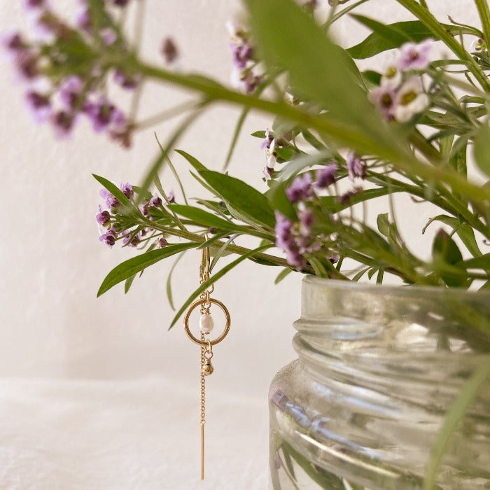 Heavens Pearl Threader Earring stacking earrings buy online australia boho with flower jewellery
