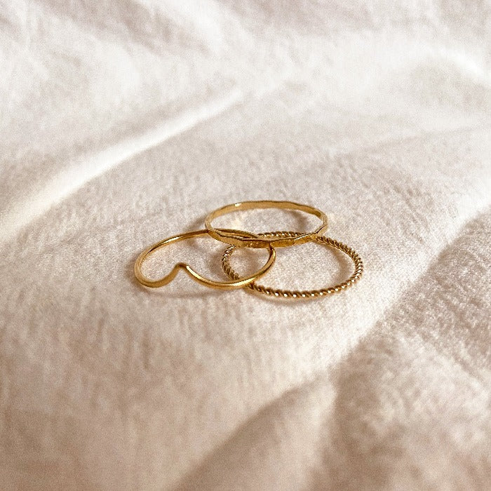 Braided Gold Ring stacking rings buy online australia boho lifestyle jewellery white shot