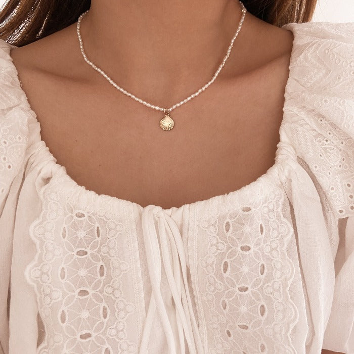La Mer Seashell Pearl Necklace