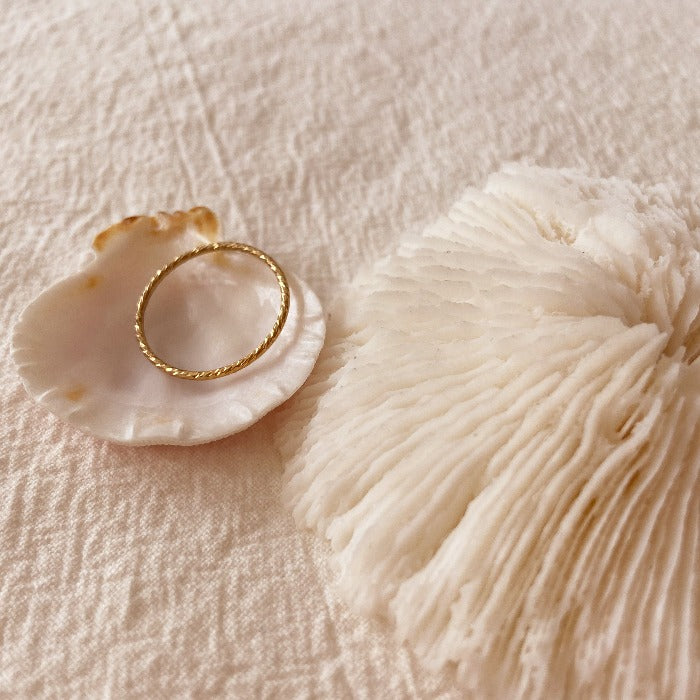 Luminous Gold Ring stacking hammered ring buy online australia boho jewellery