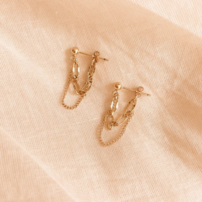 double layered gold earrings