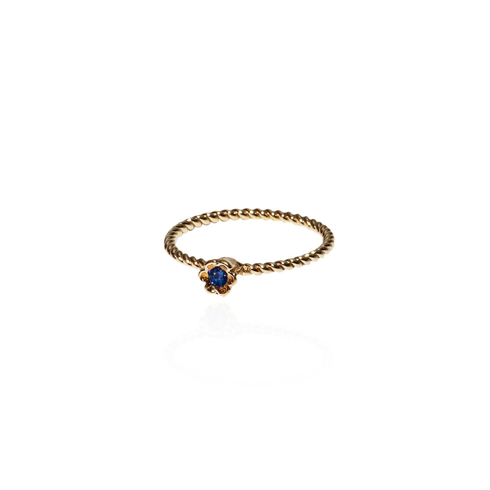 Mercury Ring gold braided band avon ring sapphire blue swarovski rhinestone jewellery