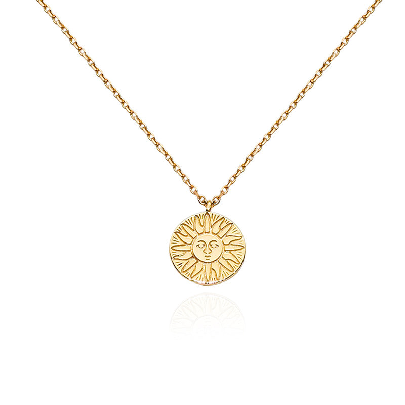 Nova Necklace gold coin sun pendant 14k gold plated buy online australia boho dainty