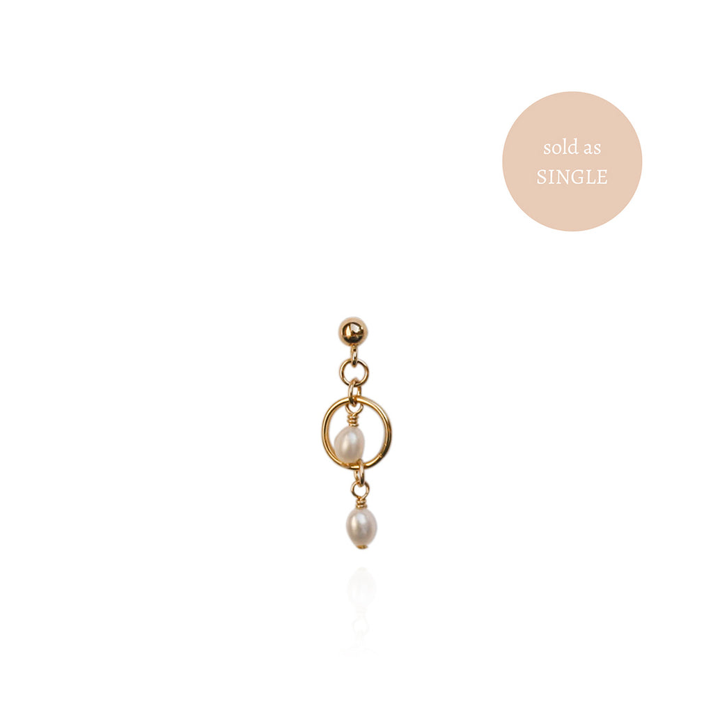 Orbit Pearl gold stacking earring stud 14k gold filled buy online australia boho dainty jewellery