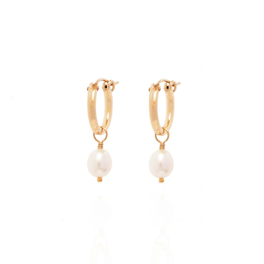 Pearl Drop Hoop Earrings Australia Boho Jewellery