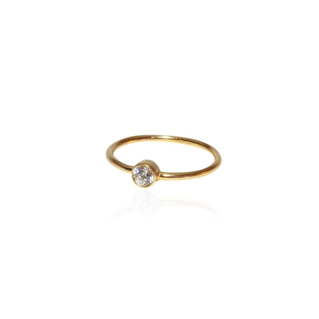Sirius Ring gold stacking rings with clear zirconia buy online australia boho dainty