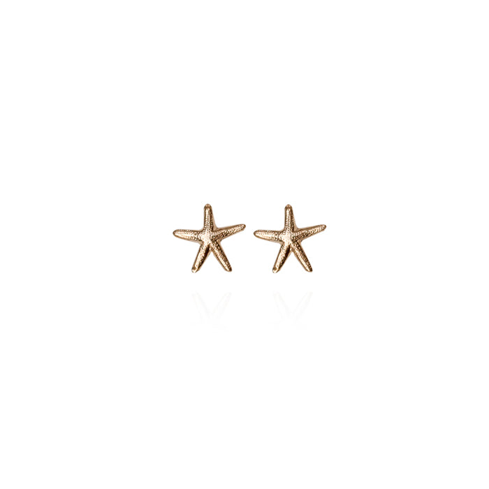Gold starfish stud earrings