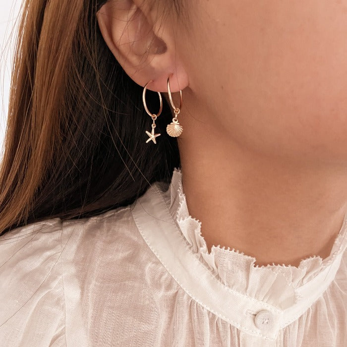 Hoop with star earrings sale