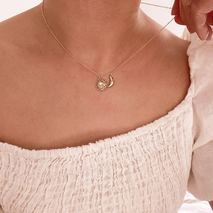 Small sun and moon necklace shop