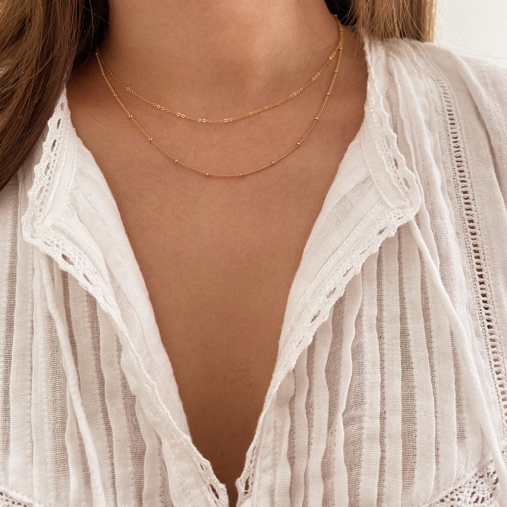 Destiny Gold Double Chain Layered Necklace 