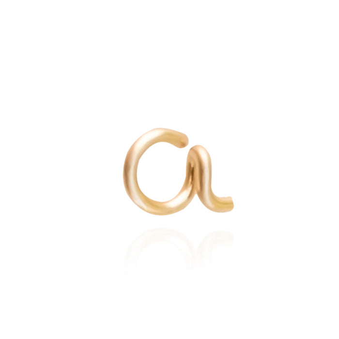 petite lower case calligraphy initial stud earrings 14k gold filled