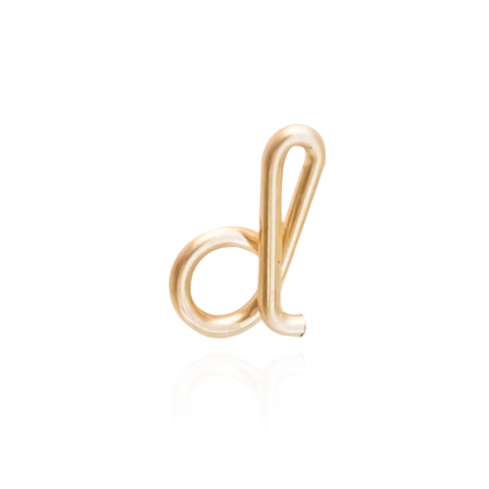 The letter "d" personalised stud for a personalised gift gold stud 14k gold filled