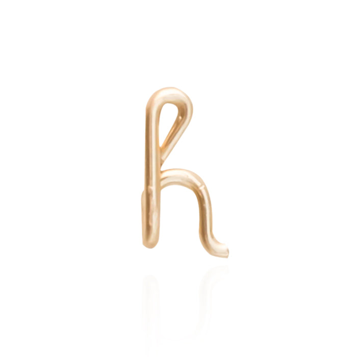 The letter "h" personalised stud for a personalised gift gold stud 14k gold filled
