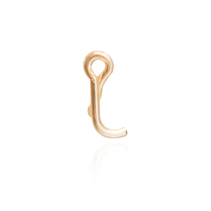 The letter "i" personalised stud for a personalised gift gold stud 14k gold filled
