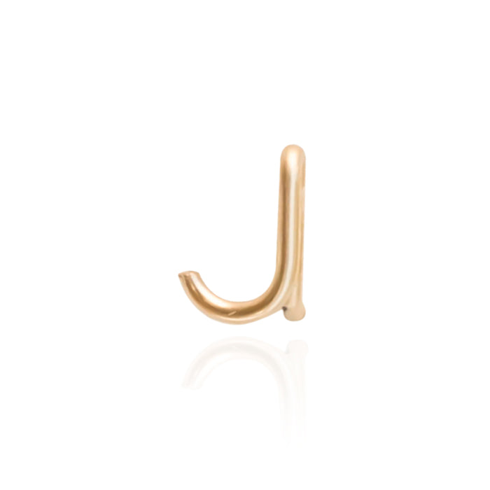 The letter "j" personalised stud for a personalised gift gold stud 14k gold filled