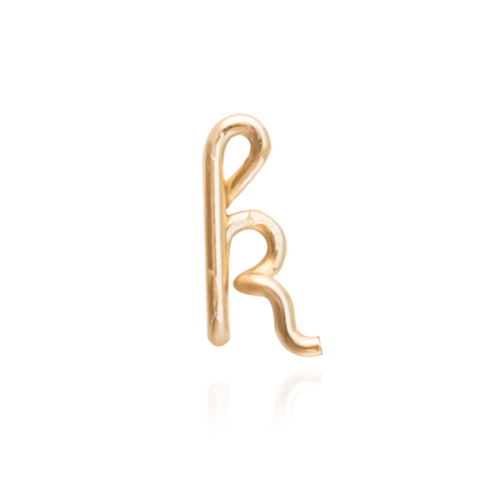 The letter "k" personalised stud for a personalised gift gold stud 14k gold filled