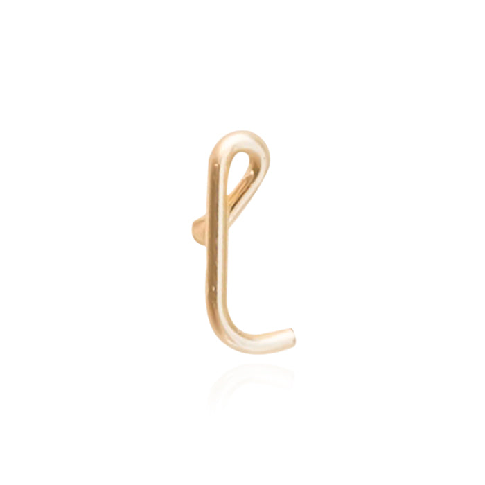 The letter "l" personalised stud for a personalised gift gold stud 14k gold filled