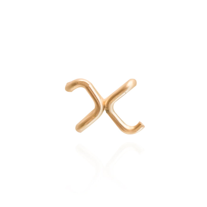 The letter "x" personalised stud for a personalised gift gold stud 14k gold filled