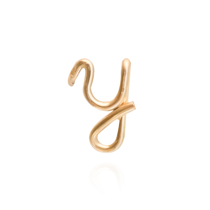 The letter "y" personalised stud for a personalised gift gold stud 14k gold filled