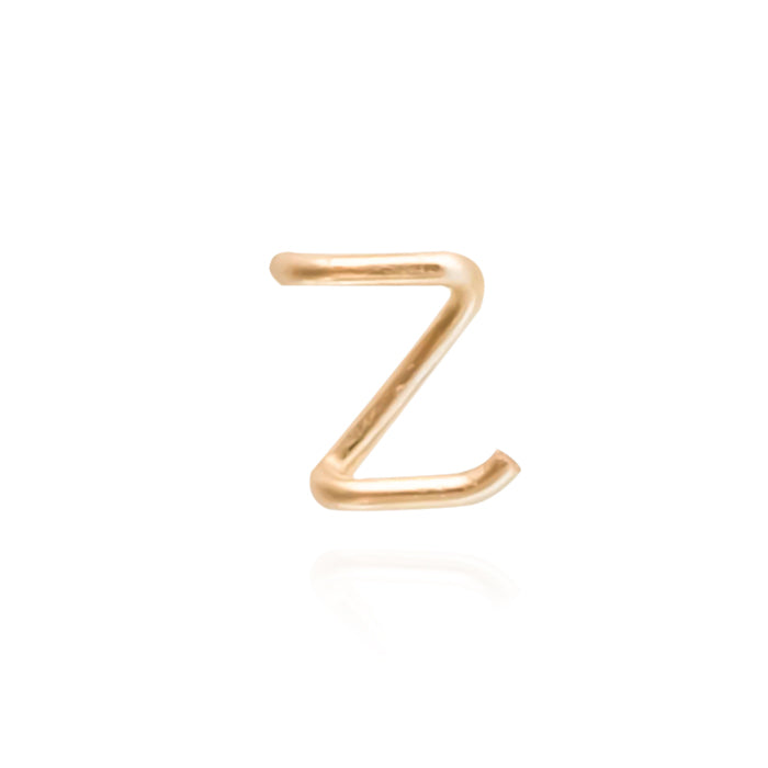 The letter "z" personalised stud for a personalised gift gold stud 14k gold filled